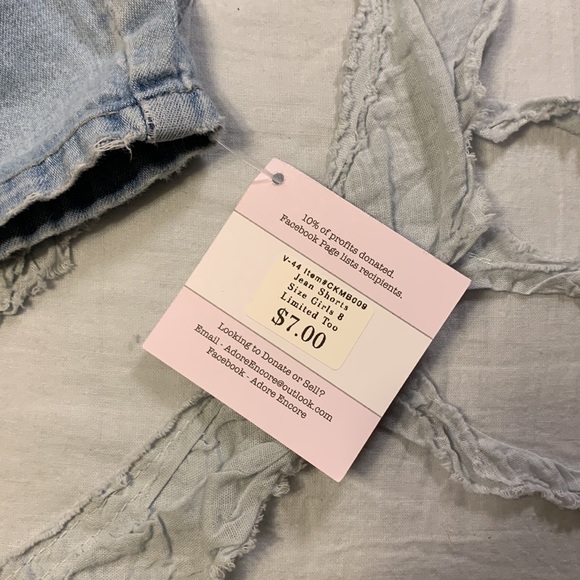 Limited Too Girls Denim Jean Summer Shorts Size 8 - Picture 3 of 3